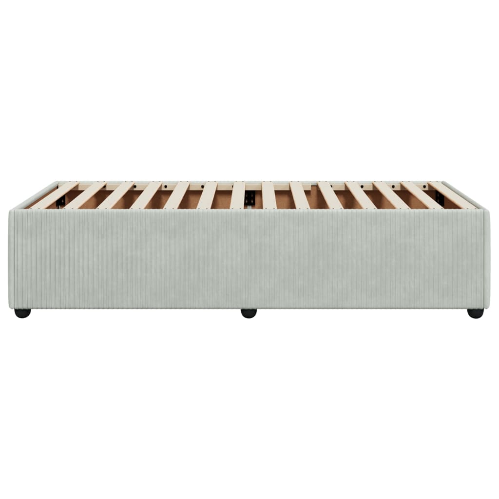 Bedframe zonder matras 90x190 cm fluweel lichtgrijs is nu te koop bij PeponiXL, paradijselijk wonen!
