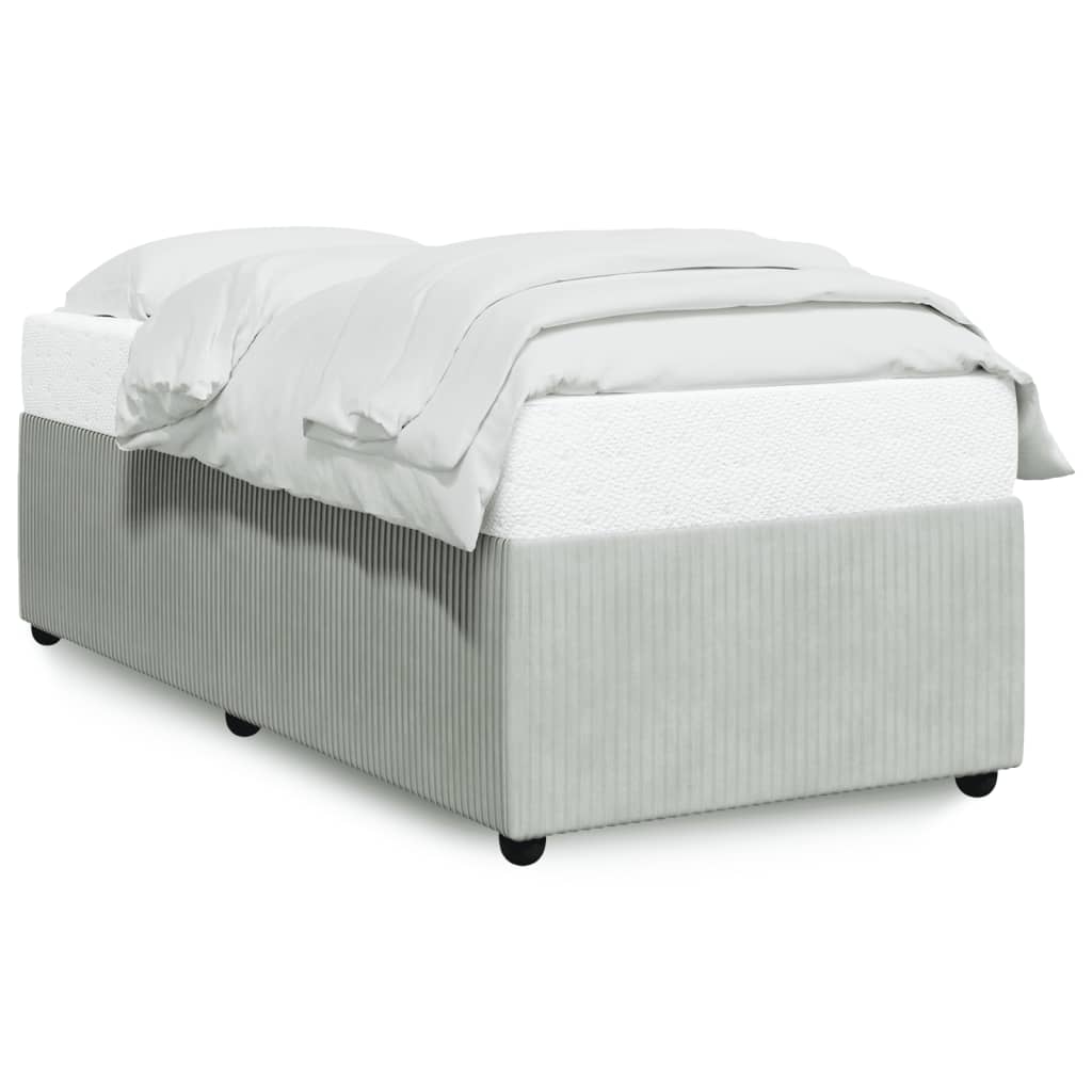 Bedframe zonder matras 90x190 cm fluweel lichtgrijs is nu te koop bij PeponiXL, paradijselijk wonen!
