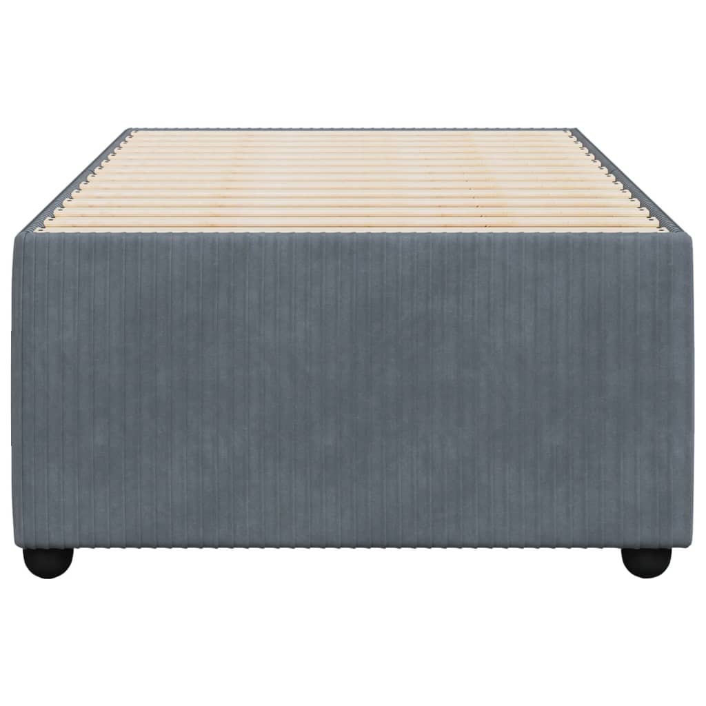 Bedframe zonder matras 90x190 cm fluweel donkergrijs is nu te koop bij PeponiXL, paradijselijk wonen!