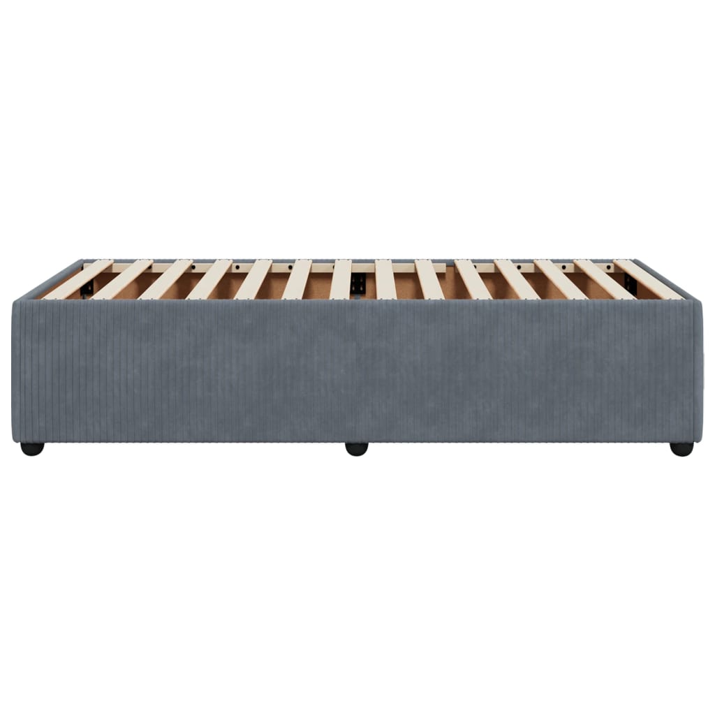 Bedframe zonder matras 90x190 cm fluweel donkergrijs is nu te koop bij PeponiXL, paradijselijk wonen!