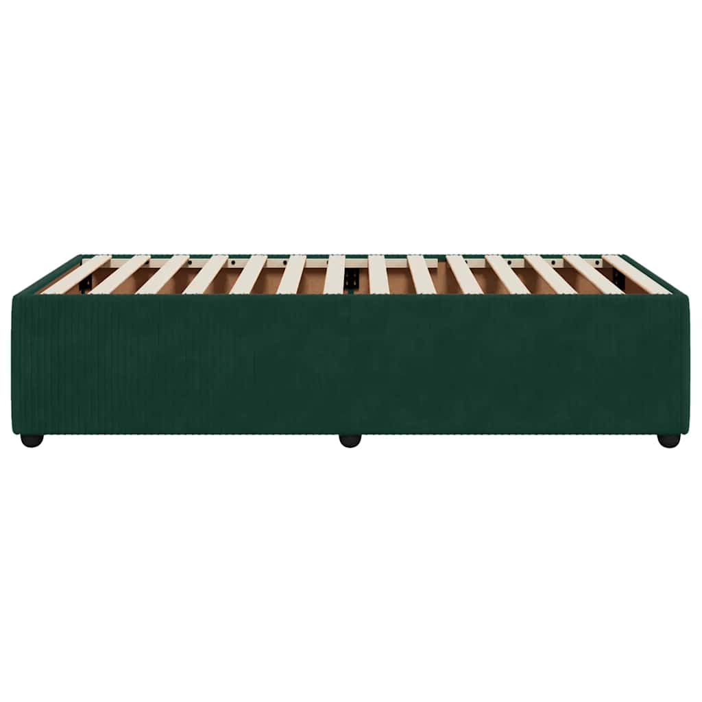 Bedframe zonder matras 90x190 cm fluweel donkergroen is nu te koop bij PeponiXL, paradijselijk wonen!