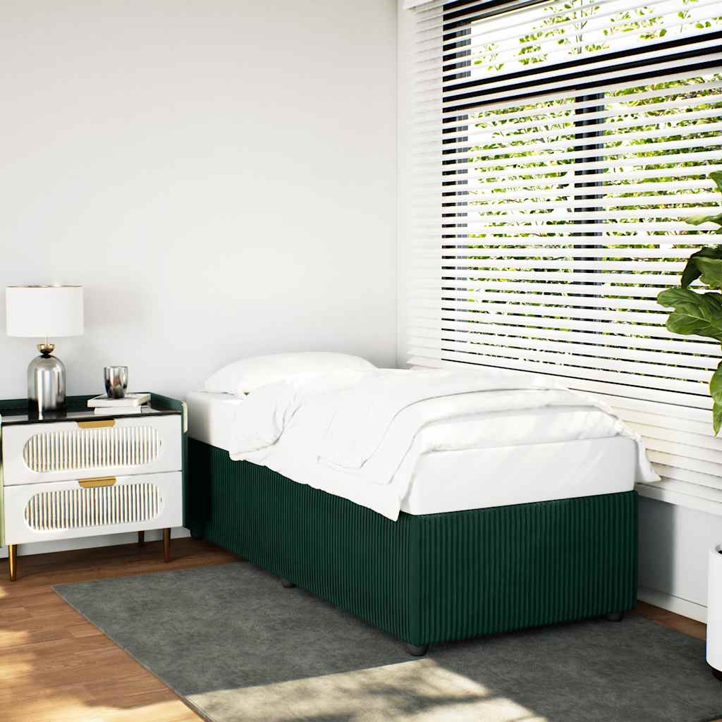 Bedframe zonder matras 90x190 cm fluweel donkergroen is nu te koop bij PeponiXL, paradijselijk wonen!