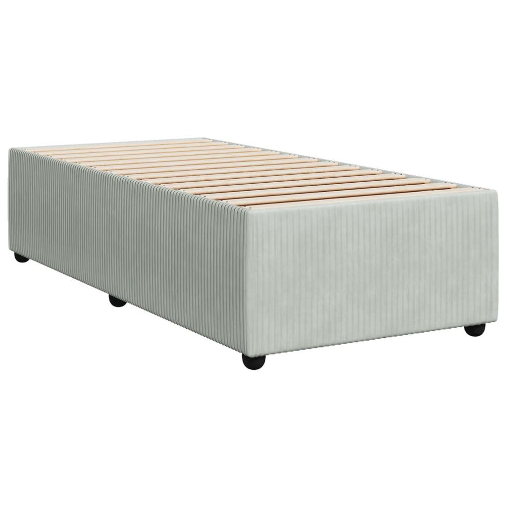 Bedframe zonder matras 90x200 cm fluweel lichtgrijs is nu te koop bij PeponiXL, paradijselijk wonen!