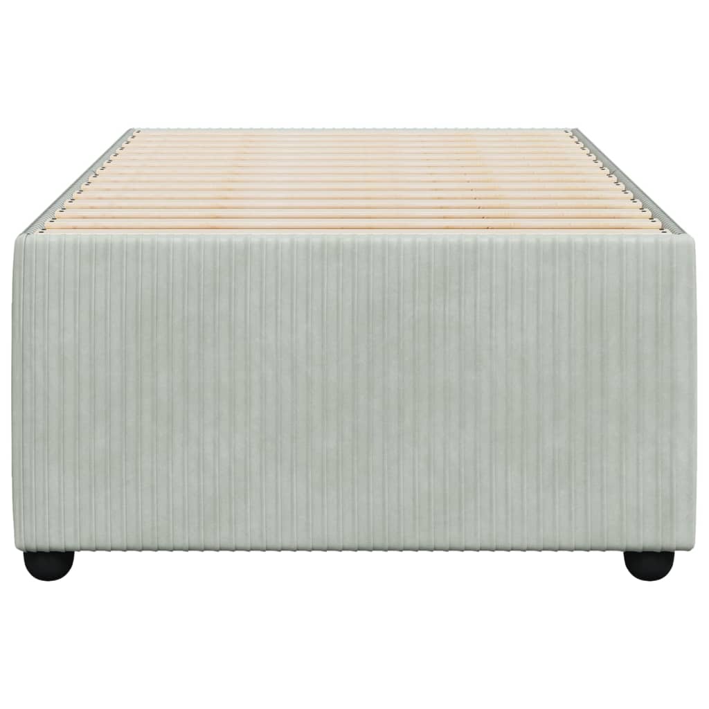 Bedframe zonder matras 90x200 cm fluweel lichtgrijs is nu te koop bij PeponiXL, paradijselijk wonen!