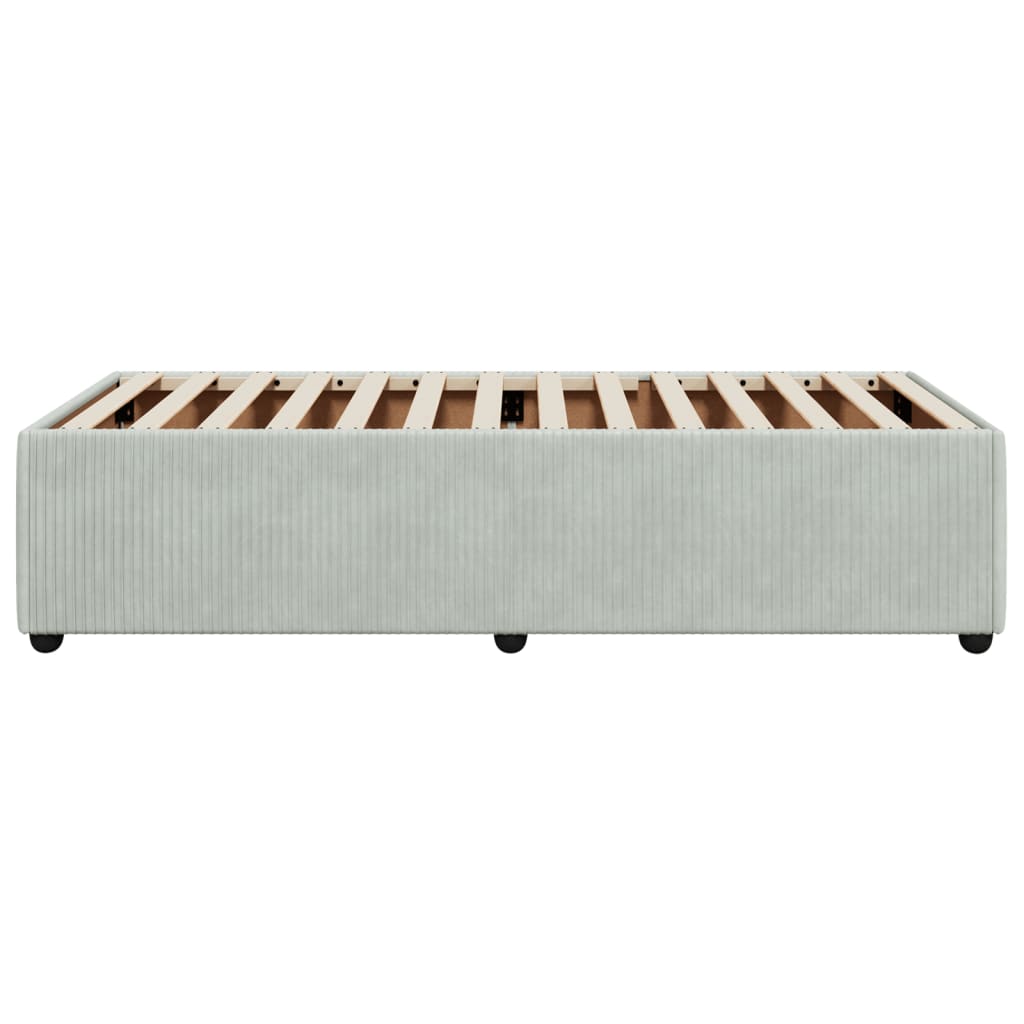 Bedframe zonder matras 90x200 cm fluweel lichtgrijs is nu te koop bij PeponiXL, paradijselijk wonen!