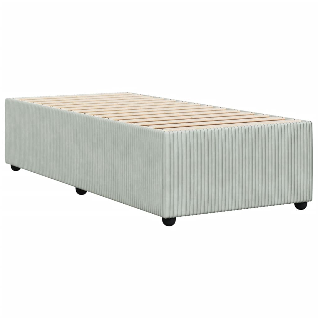 Bedframe zonder matras 90x200 cm fluweel lichtgrijs is nu te koop bij PeponiXL, paradijselijk wonen!