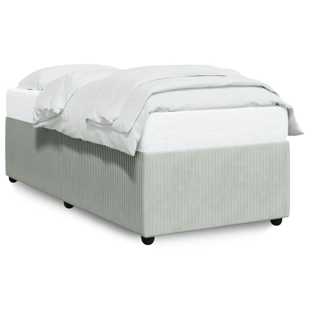 Bedframe zonder matras 90x200 cm fluweel lichtgrijs is nu te koop bij PeponiXL, paradijselijk wonen!
