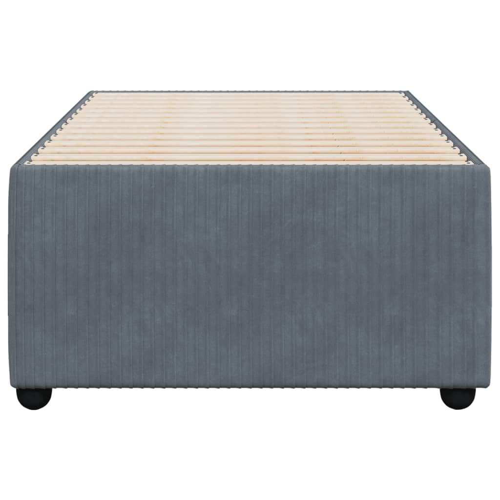 Bedframe zonder matras 90x200 cm fluweel donkergrijs is nu te koop bij PeponiXL, paradijselijk wonen!