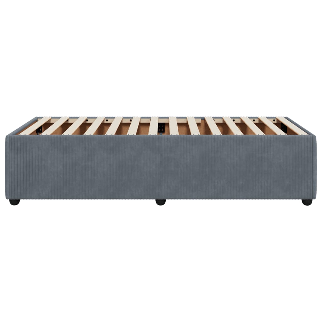 Bedframe zonder matras 90x200 cm fluweel donkergrijs is nu te koop bij PeponiXL, paradijselijk wonen!