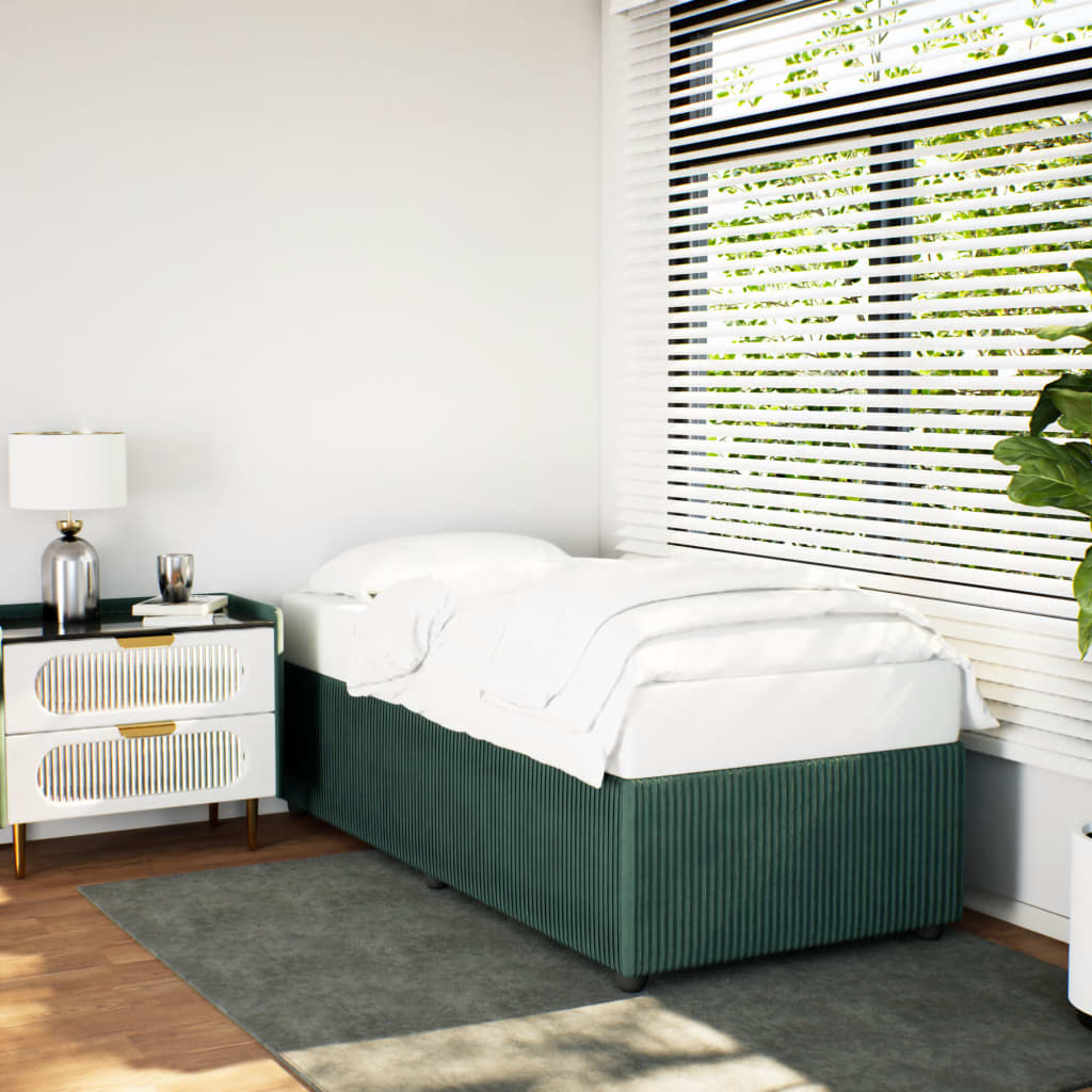 Bedframe zonder matras 90x200 cm fluweel donkergroen is nu te koop bij PeponiXL, paradijselijk wonen!