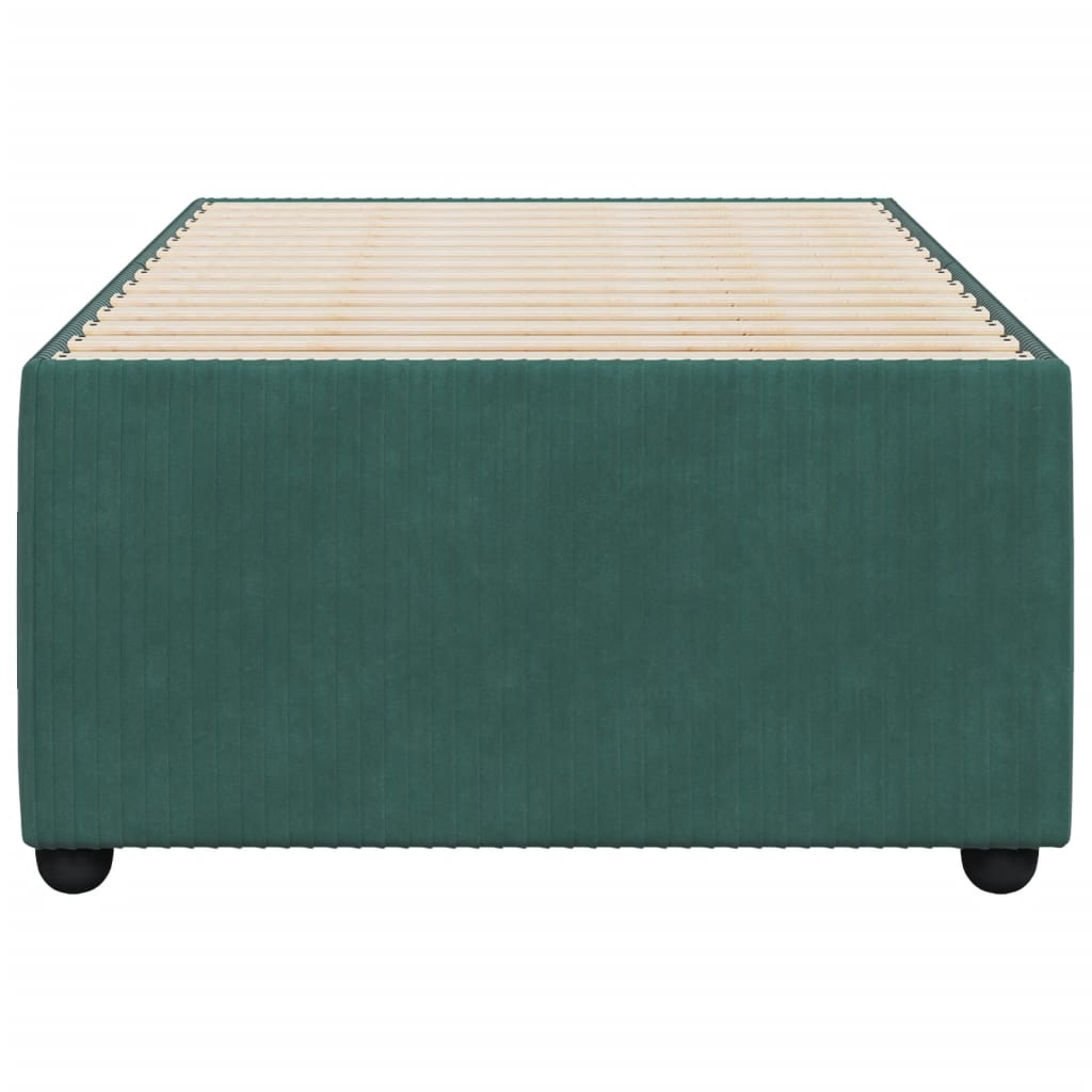 Bedframe zonder matras 90x200 cm fluweel donkergroen is nu te koop bij PeponiXL, paradijselijk wonen!