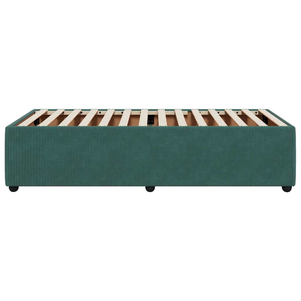 Bedframe zonder matras 90x200 cm fluweel donkergroen is nu te koop bij PeponiXL, paradijselijk wonen!