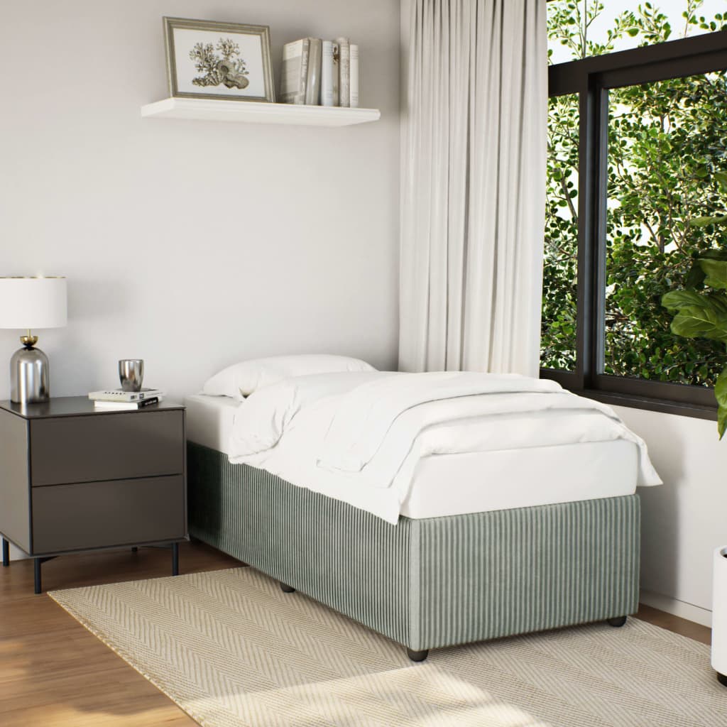 Bedframe zonder matras 100x200 cm fluweel lichtgrijs is nu te koop bij PeponiXL, paradijselijk wonen!