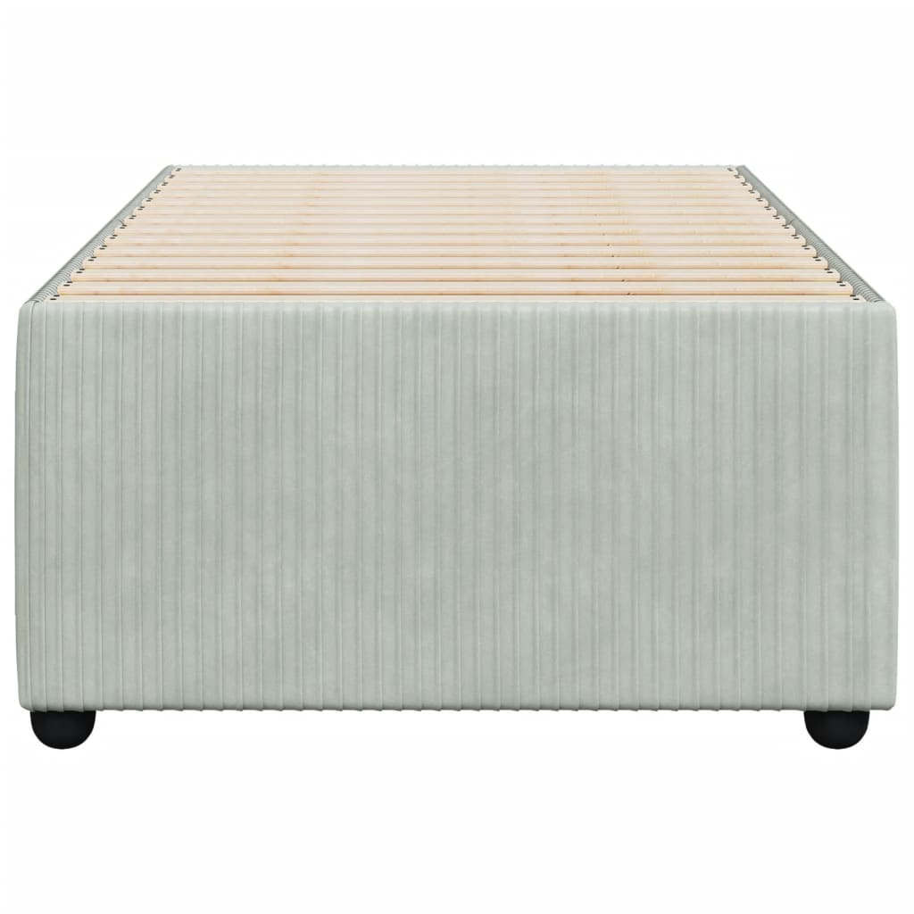 Bedframe zonder matras 100x200 cm fluweel lichtgrijs is nu te koop bij PeponiXL, paradijselijk wonen!