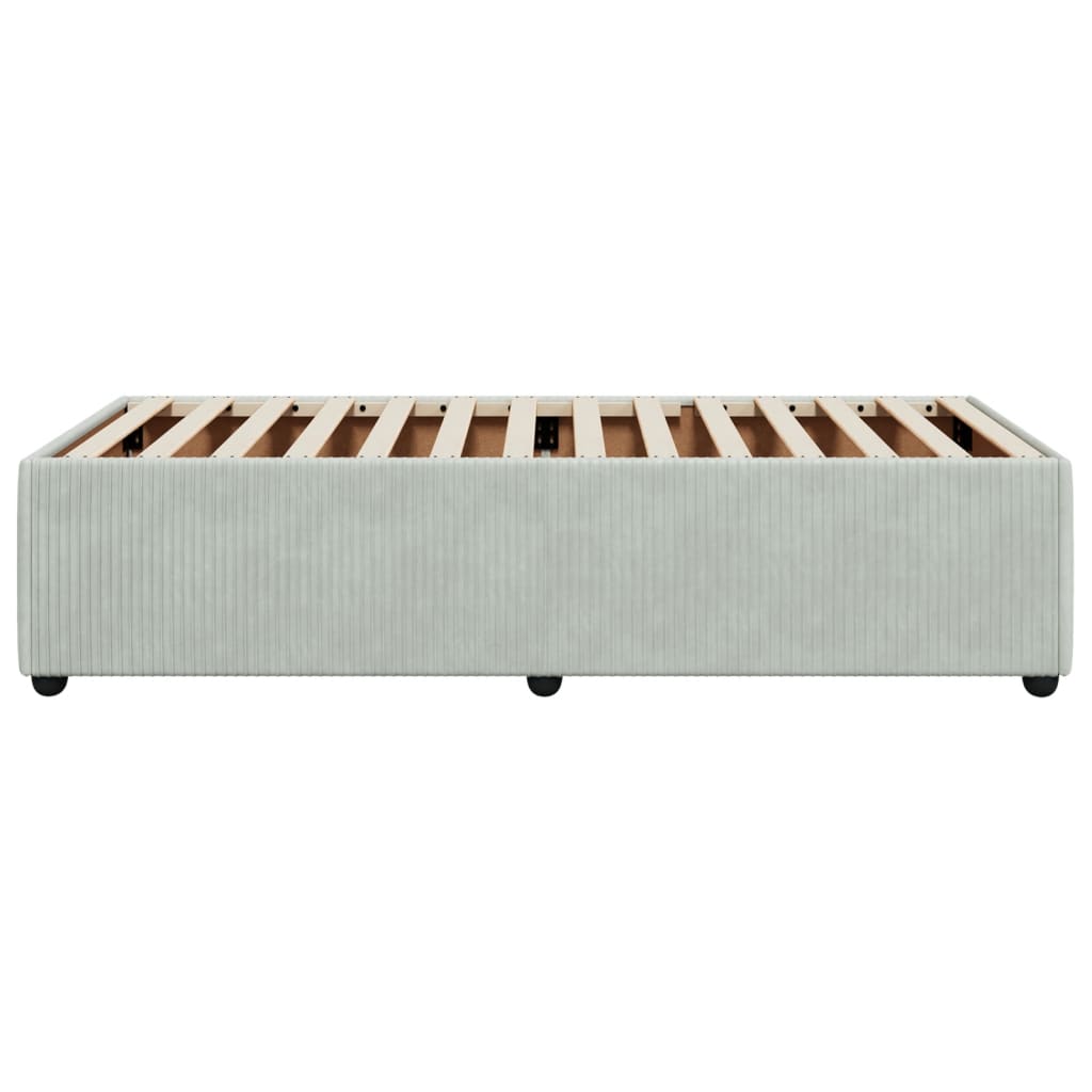 Bedframe zonder matras 100x200 cm fluweel lichtgrijs is nu te koop bij PeponiXL, paradijselijk wonen!