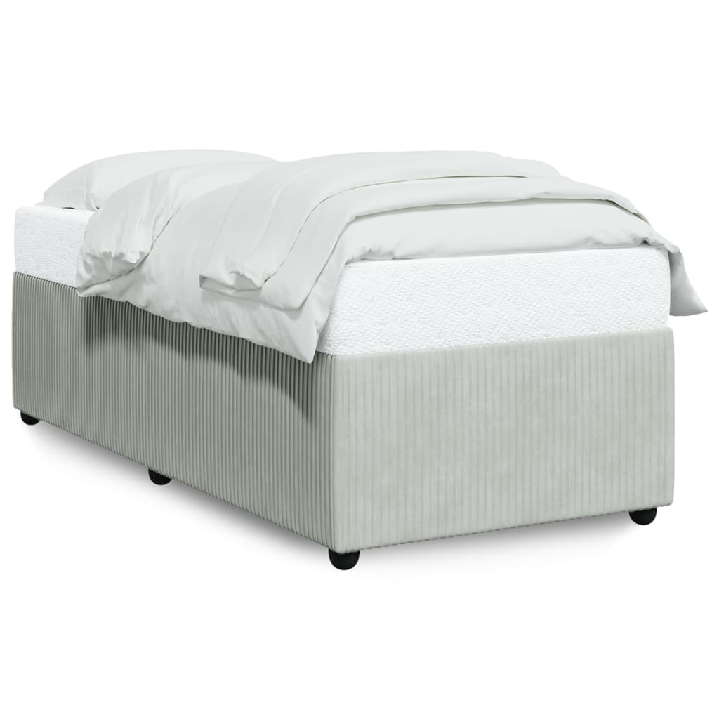 Bedframe zonder matras 100x200 cm fluweel lichtgrijs is nu te koop bij PeponiXL, paradijselijk wonen!