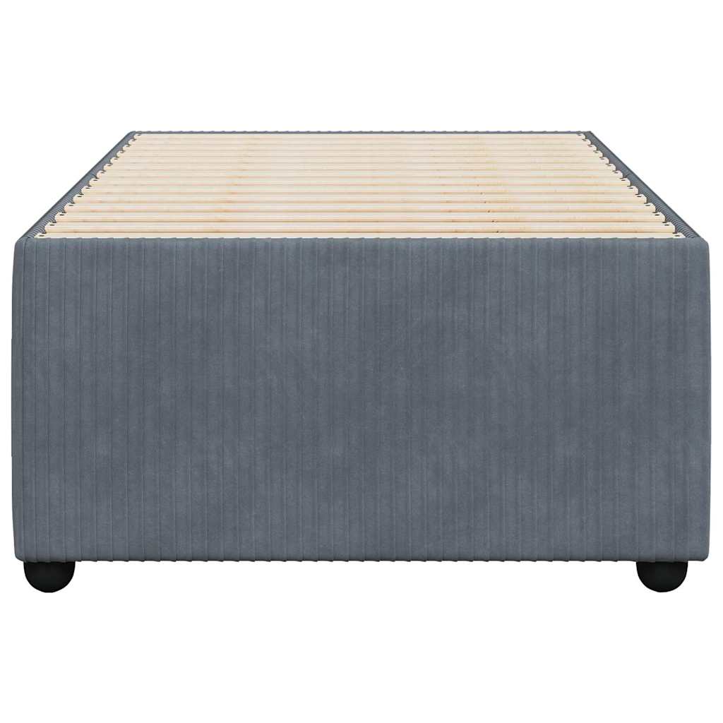 Bedframe zonder matras 100x200 cm fluweel donkergrijs is nu te koop bij PeponiXL, paradijselijk wonen!