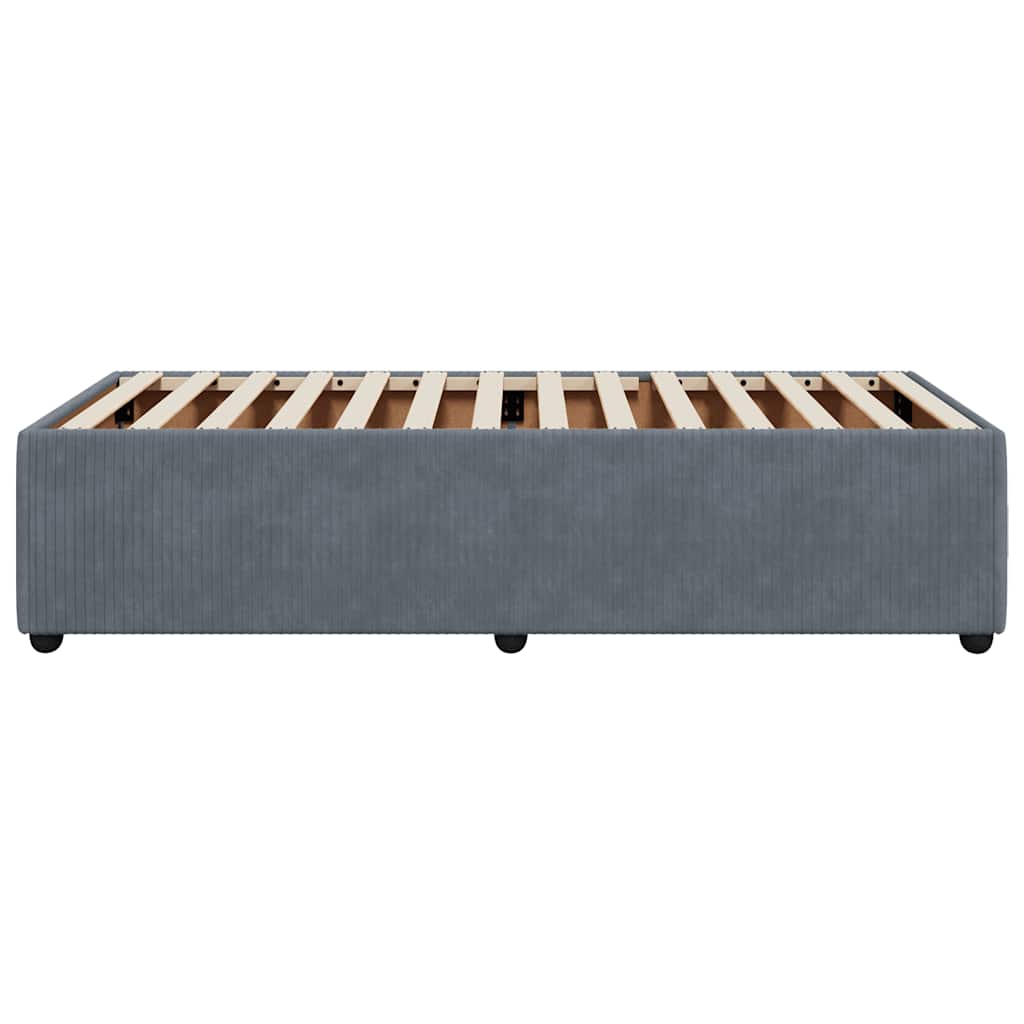 Bedframe zonder matras 100x200 cm fluweel donkergrijs is nu te koop bij PeponiXL, paradijselijk wonen!