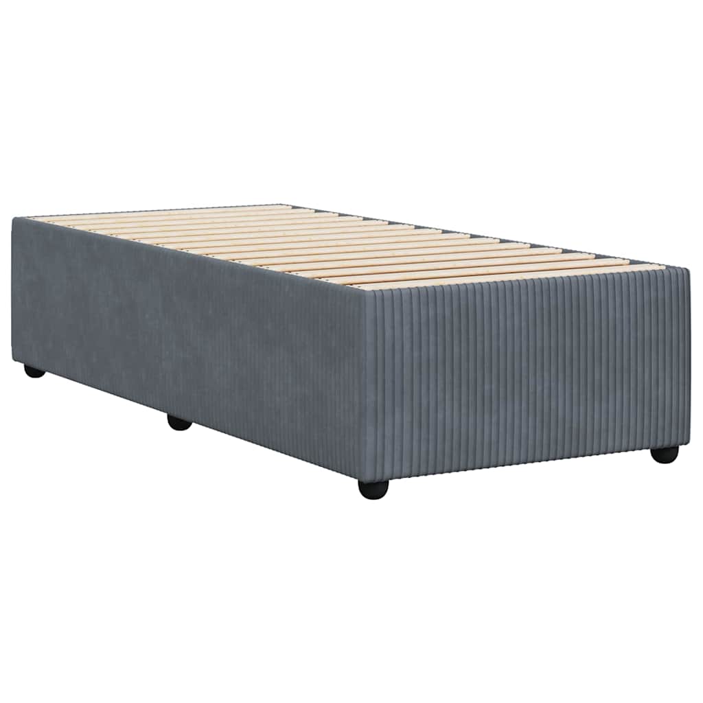 Bedframe zonder matras 100x200 cm fluweel donkergrijs is nu te koop bij PeponiXL, paradijselijk wonen!