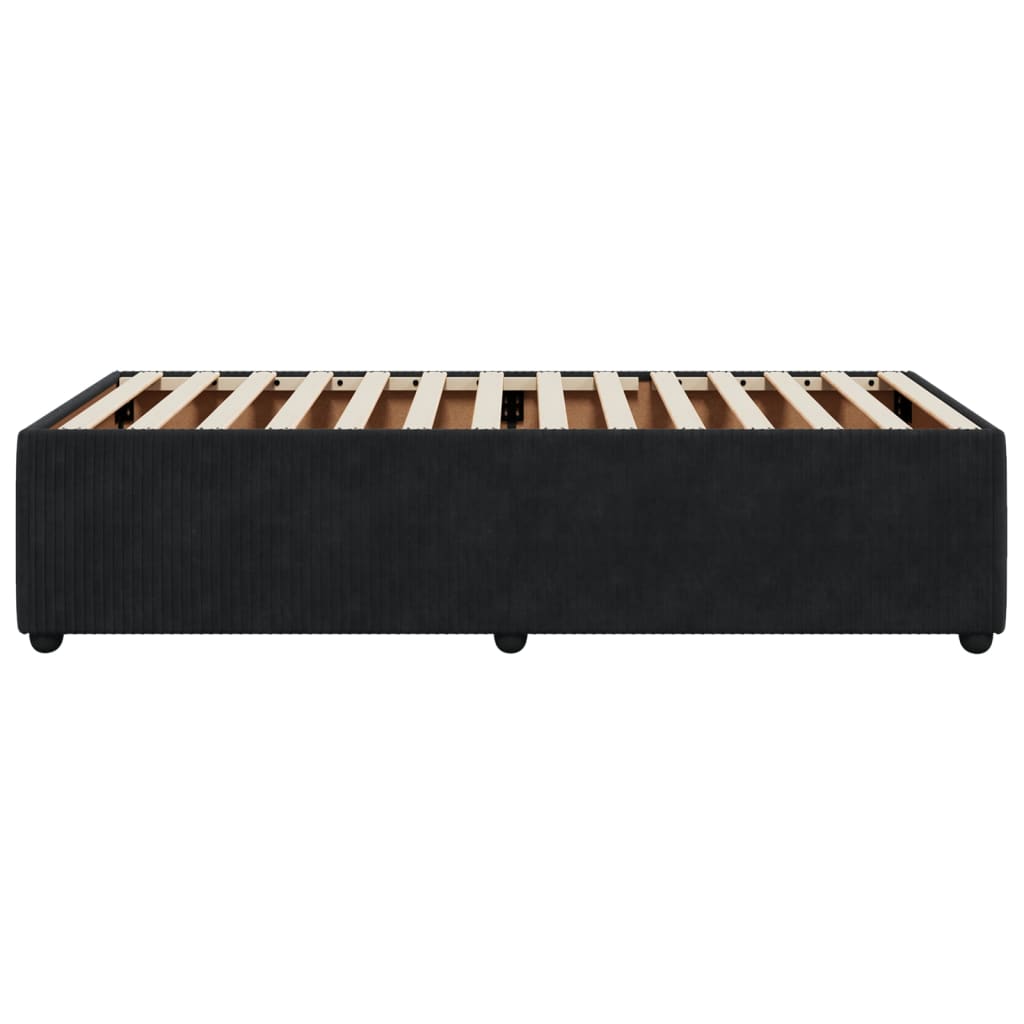 Bedframe zonder matras 100x200 cm fluweel zwart is nu te koop bij PeponiXL, paradijselijk wonen!