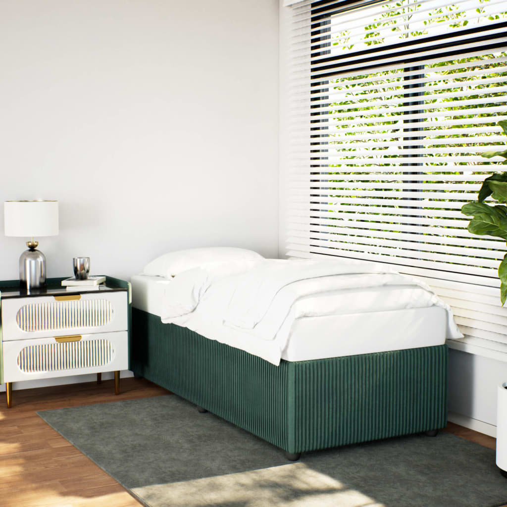 Bedframe zonder matras 100x200 cm fluweel donkergroen is nu te koop bij PeponiXL, paradijselijk wonen!