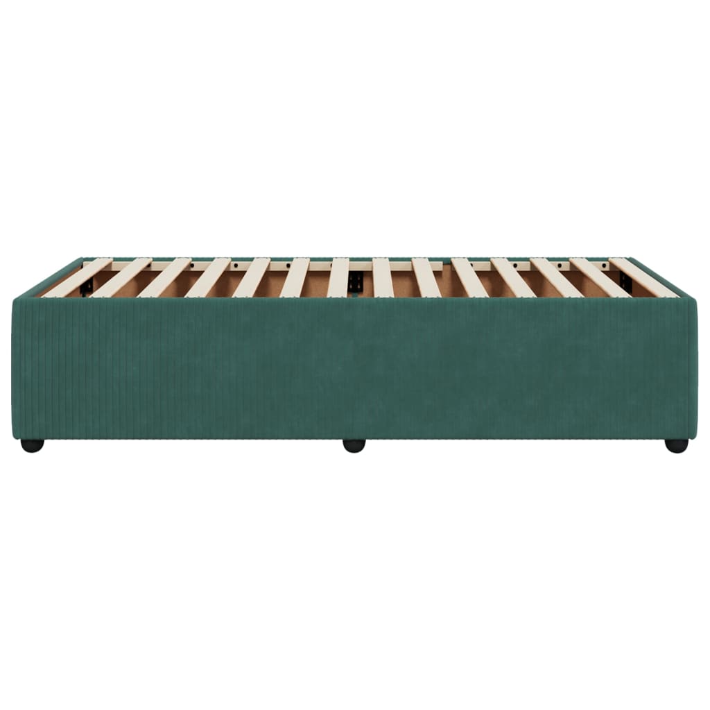 Bedframe zonder matras 100x200 cm fluweel donkergroen is nu te koop bij PeponiXL, paradijselijk wonen!