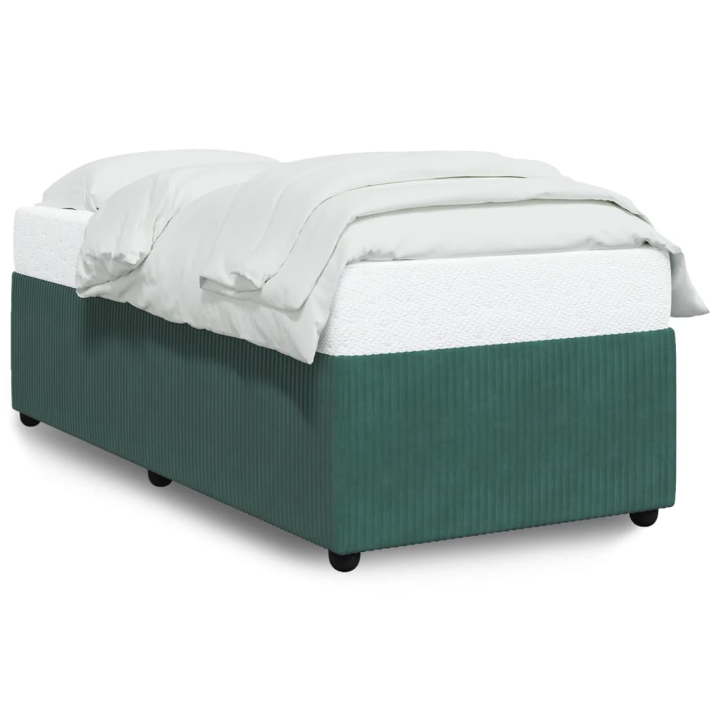 Bedframe zonder matras 100x200 cm fluweel donkergroen is nu te koop bij PeponiXL, paradijselijk wonen!