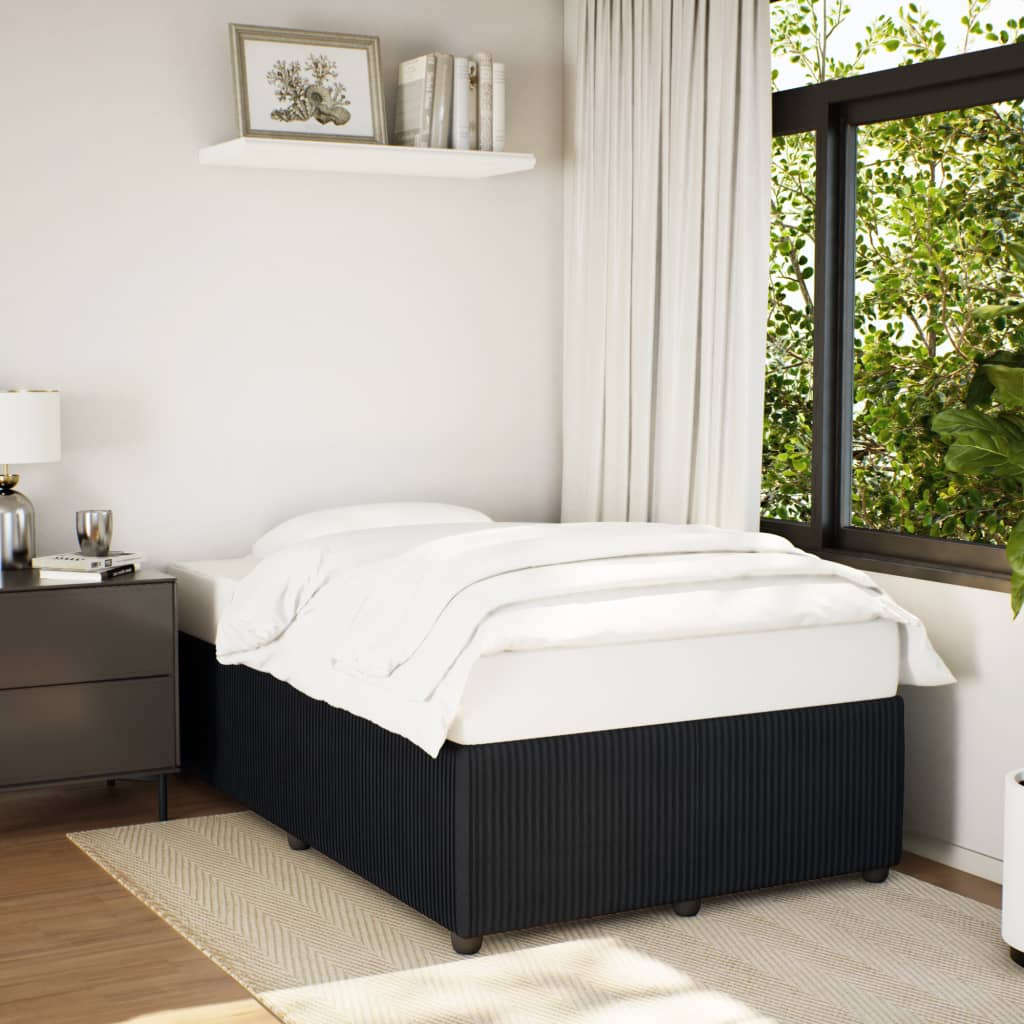Bedframe zonder matras 120x190 cm fluweel zwart is nu te koop bij PeponiXL, paradijselijk wonen!