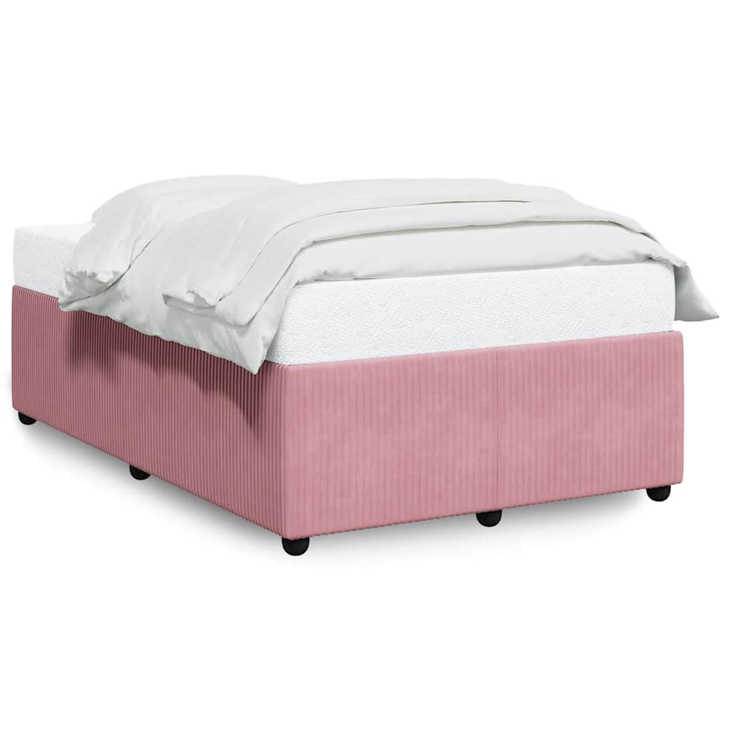 Bedframe zonder matras 120x190 cm fluweel roze is nu te koop bij PeponiXL, paradijselijk wonen!