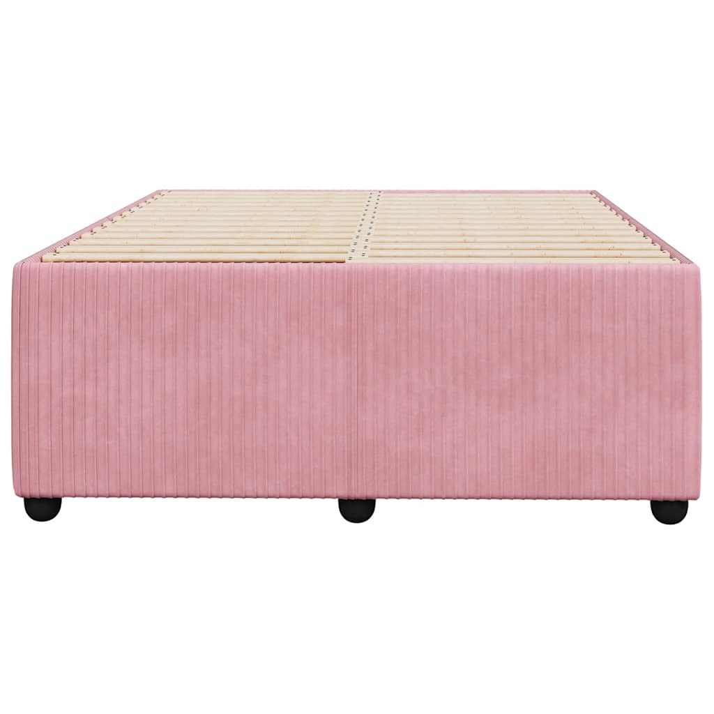 Bedframe zonder matras 120x190 cm fluweel roze is nu te koop bij PeponiXL, paradijselijk wonen!