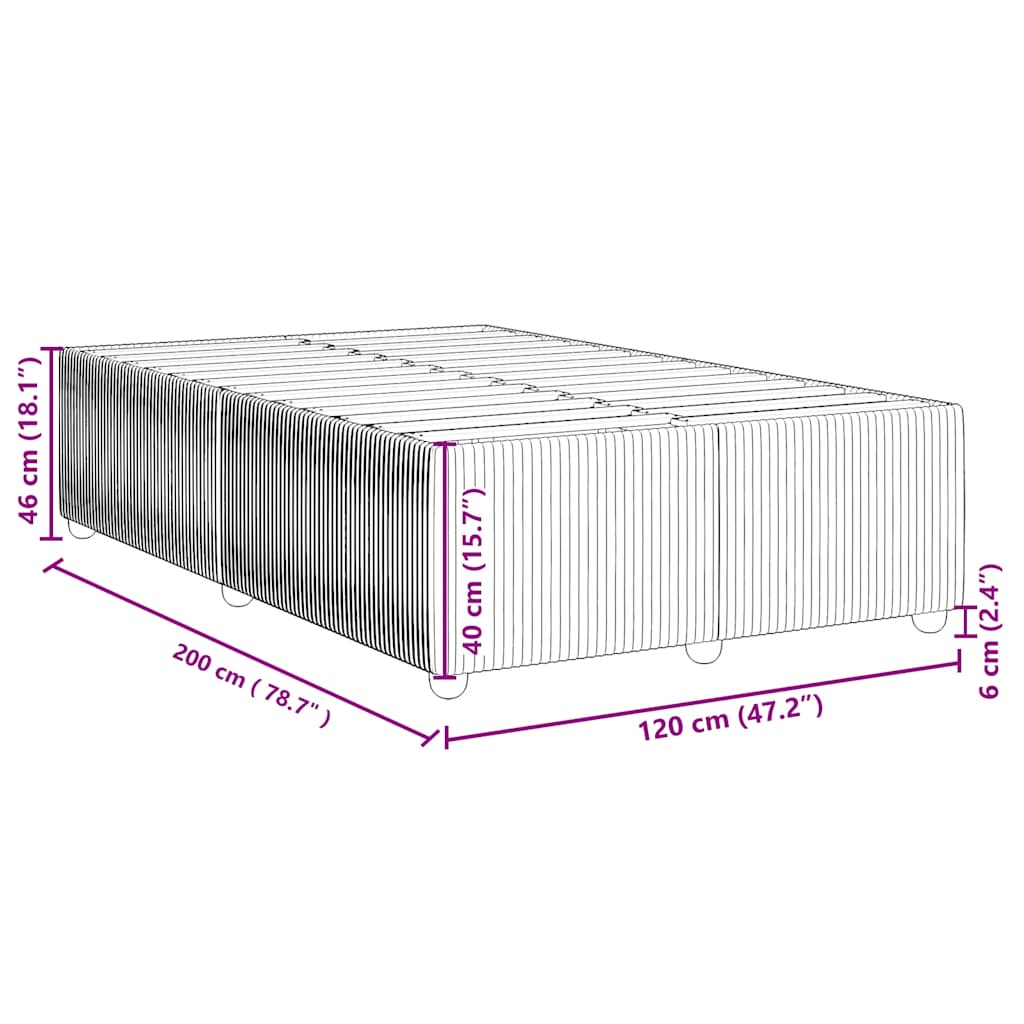 Bedframe zonder matras 120x200 cm fluweel lichtgrijs is nu te koop bij PeponiXL, paradijselijk wonen!