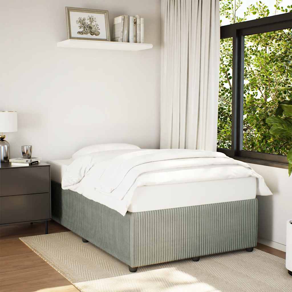 Bedframe zonder matras 120x200 cm fluweel lichtgrijs is nu te koop bij PeponiXL, paradijselijk wonen!