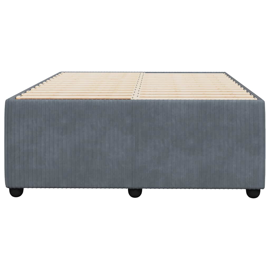 Bedframe zonder matras 120x200 cm fluweel donkergrijs is nu te koop bij PeponiXL, paradijselijk wonen!