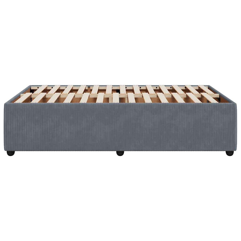 Bedframe zonder matras 120x200 cm fluweel donkergrijs is nu te koop bij PeponiXL, paradijselijk wonen!