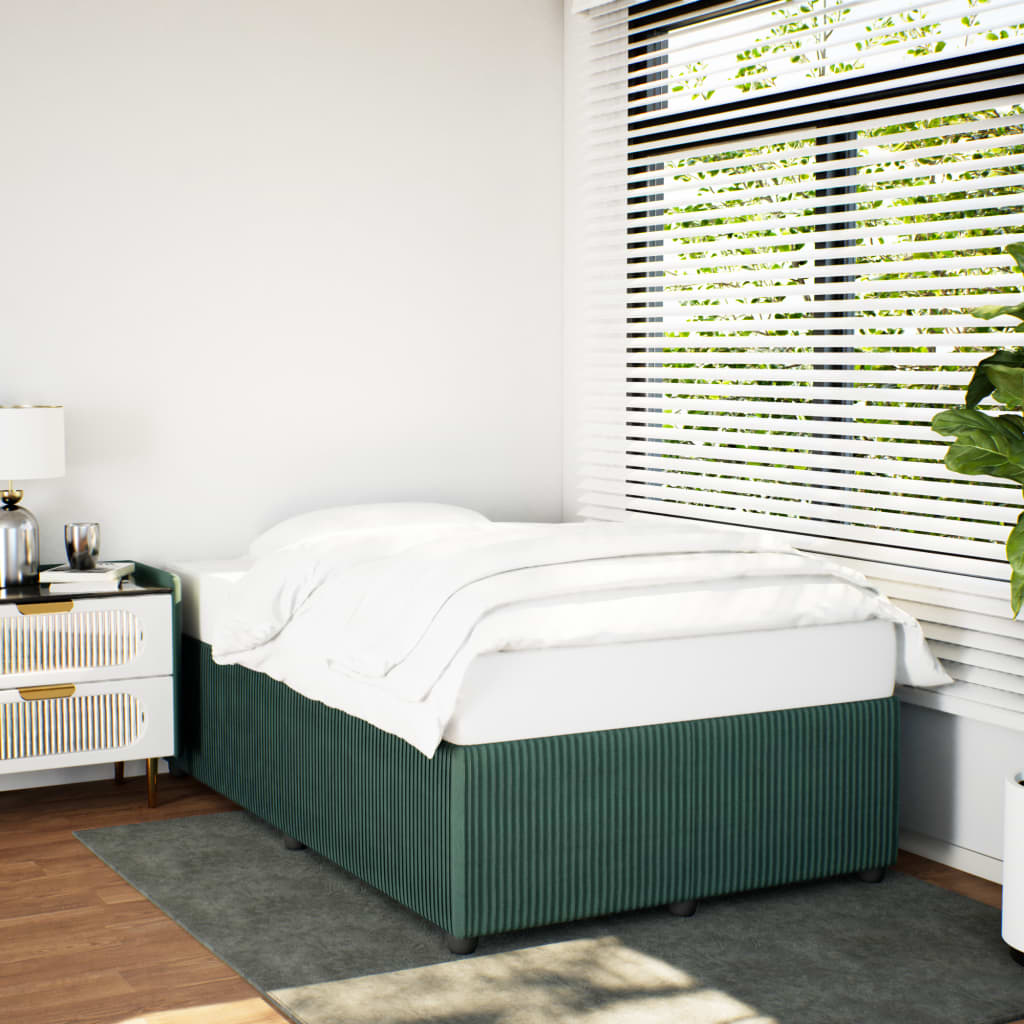 Bedframe zonder matras 120x200 cm fluweel donkergroen is nu te koop bij PeponiXL, paradijselijk wonen!