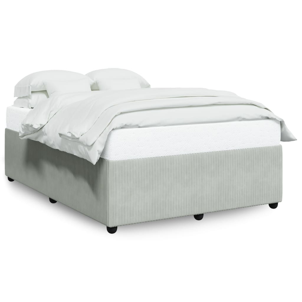 Bedframe zonder matras 140x190 cm fluweel lichtgrijs is nu te koop bij PeponiXL, paradijselijk wonen!