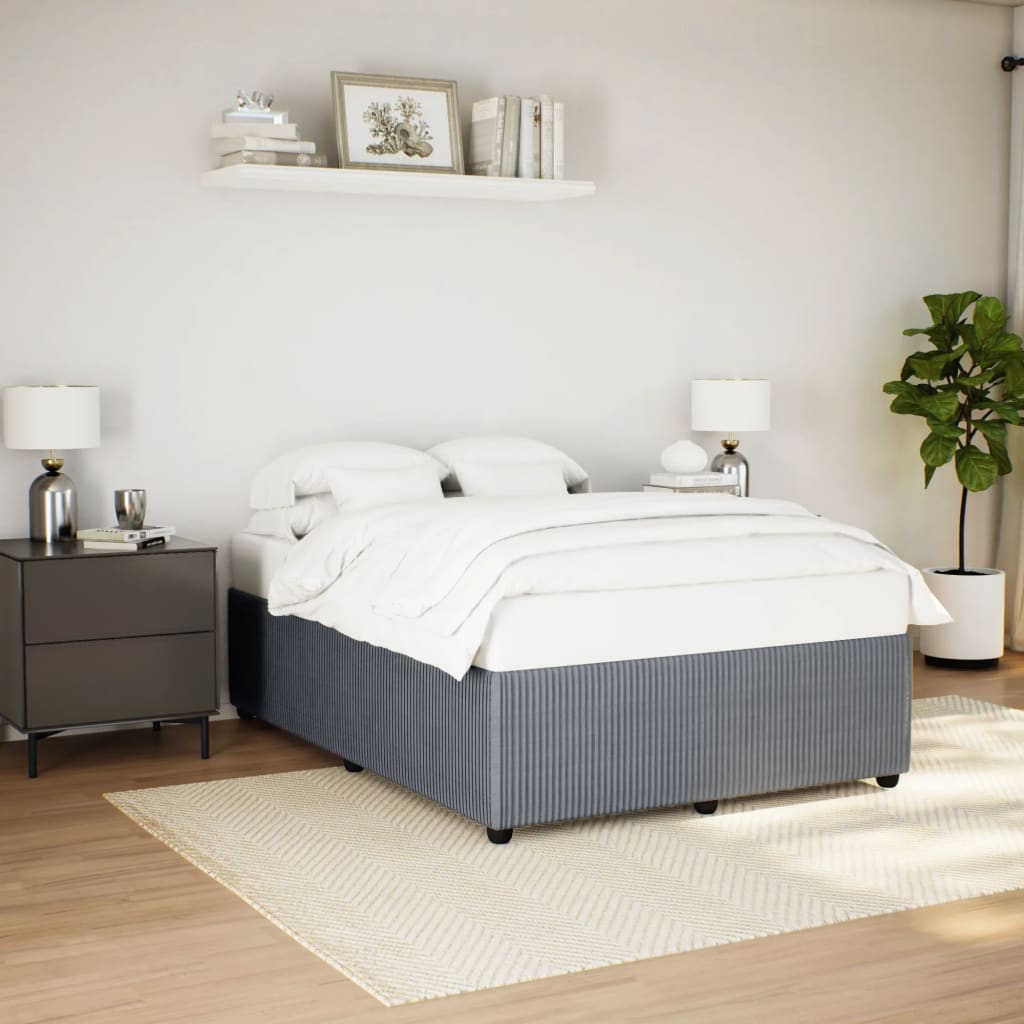 Bedframe zonder matras 140x190 cm fluweel donkergrijs is nu te koop bij PeponiXL, paradijselijk wonen!