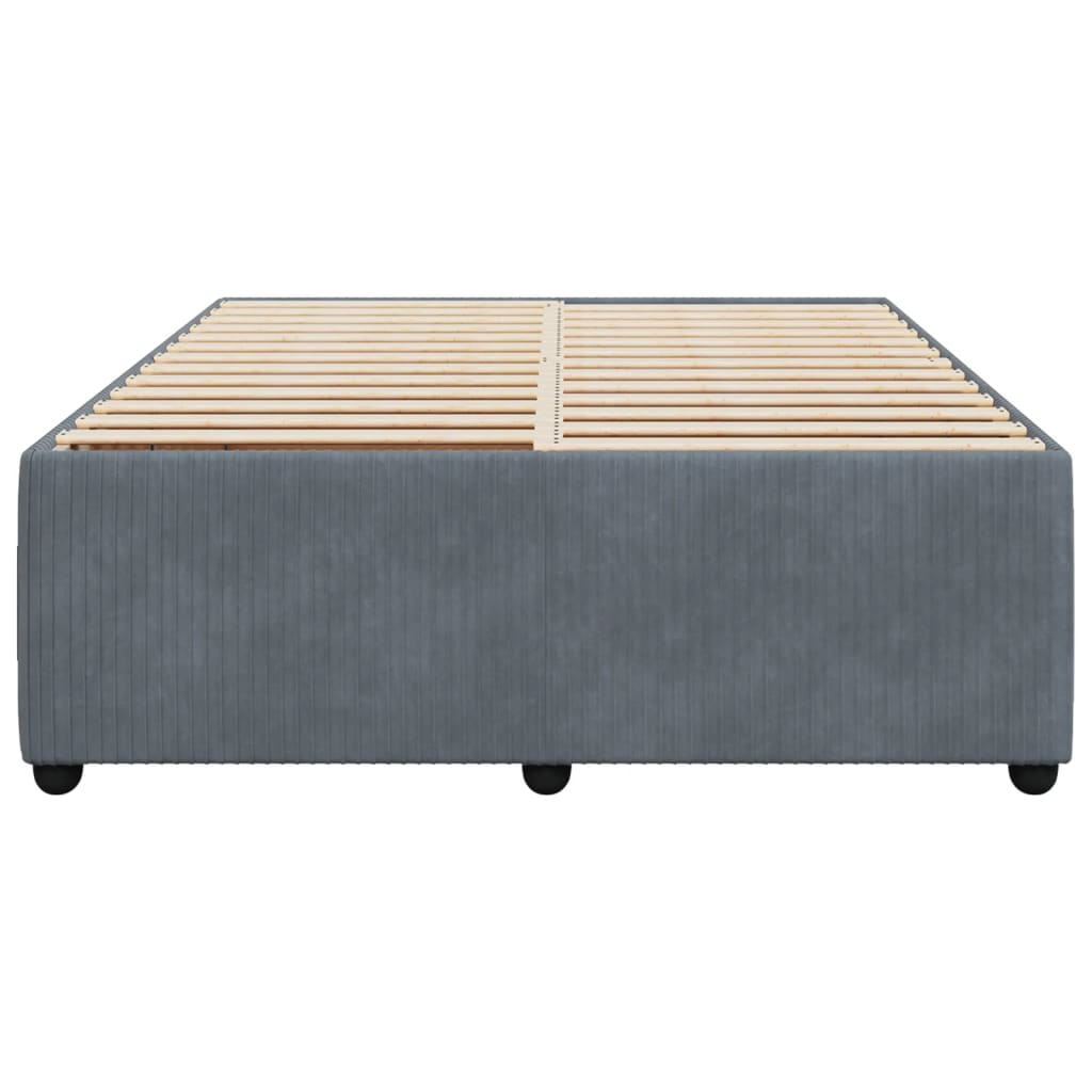 Bedframe zonder matras 140x190 cm fluweel donkergrijs is nu te koop bij PeponiXL, paradijselijk wonen!