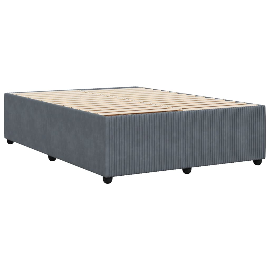 Bedframe zonder matras 140x190 cm fluweel donkergrijs is nu te koop bij PeponiXL, paradijselijk wonen!