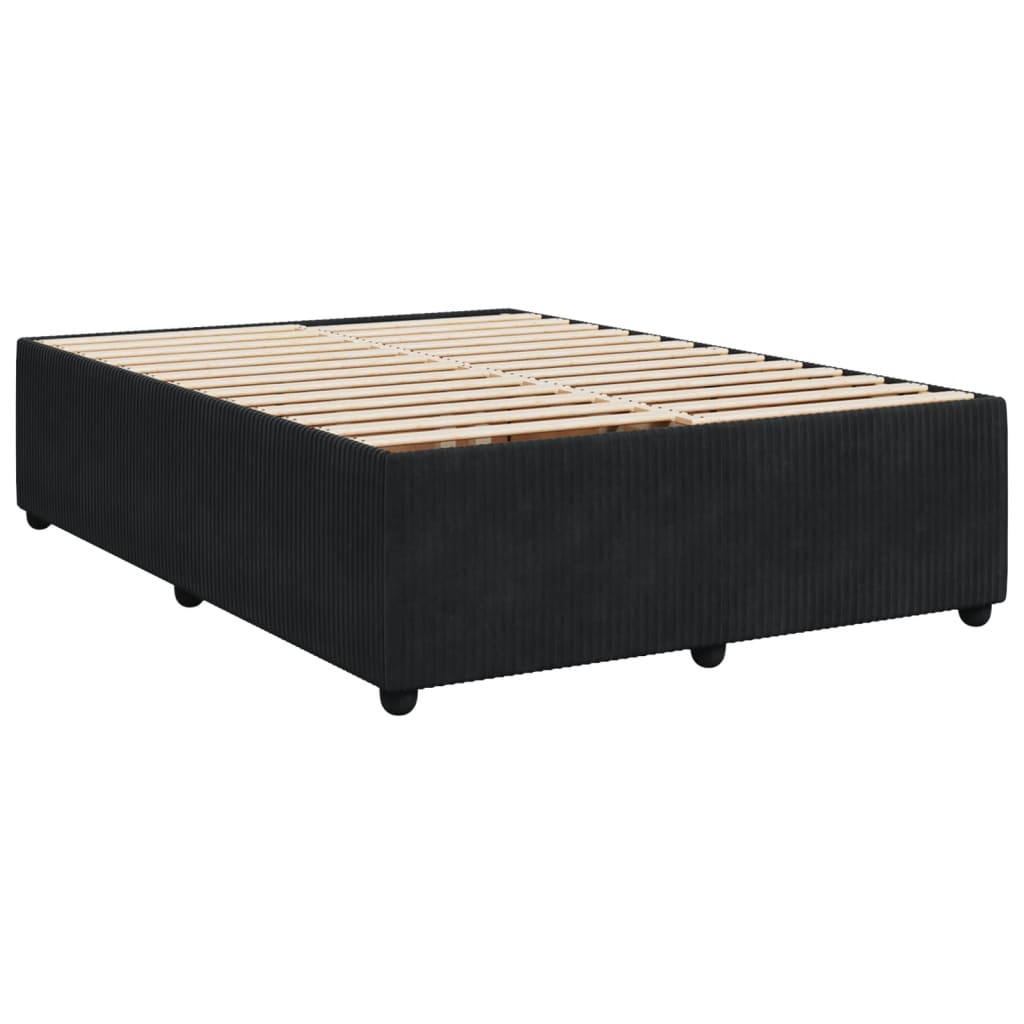 Bedframe zonder matras 140x190 cm fluweel zwart is nu te koop bij PeponiXL, paradijselijk wonen!
