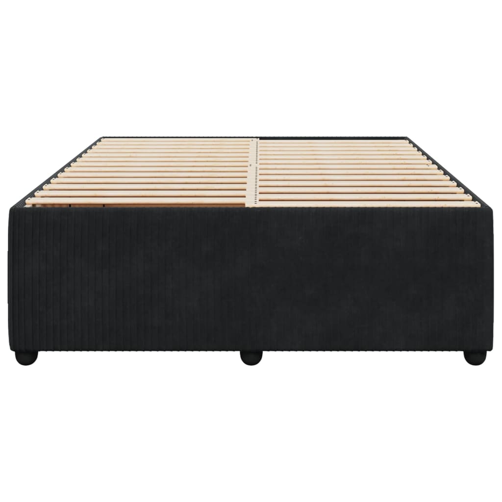 Bedframe zonder matras 140x190 cm fluweel zwart is nu te koop bij PeponiXL, paradijselijk wonen!