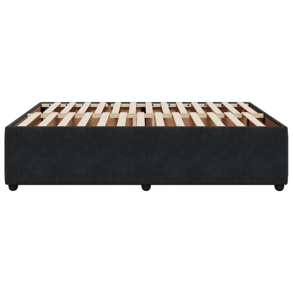 Bedframe zonder matras 140x190 cm fluweel zwart is nu te koop bij PeponiXL, paradijselijk wonen!