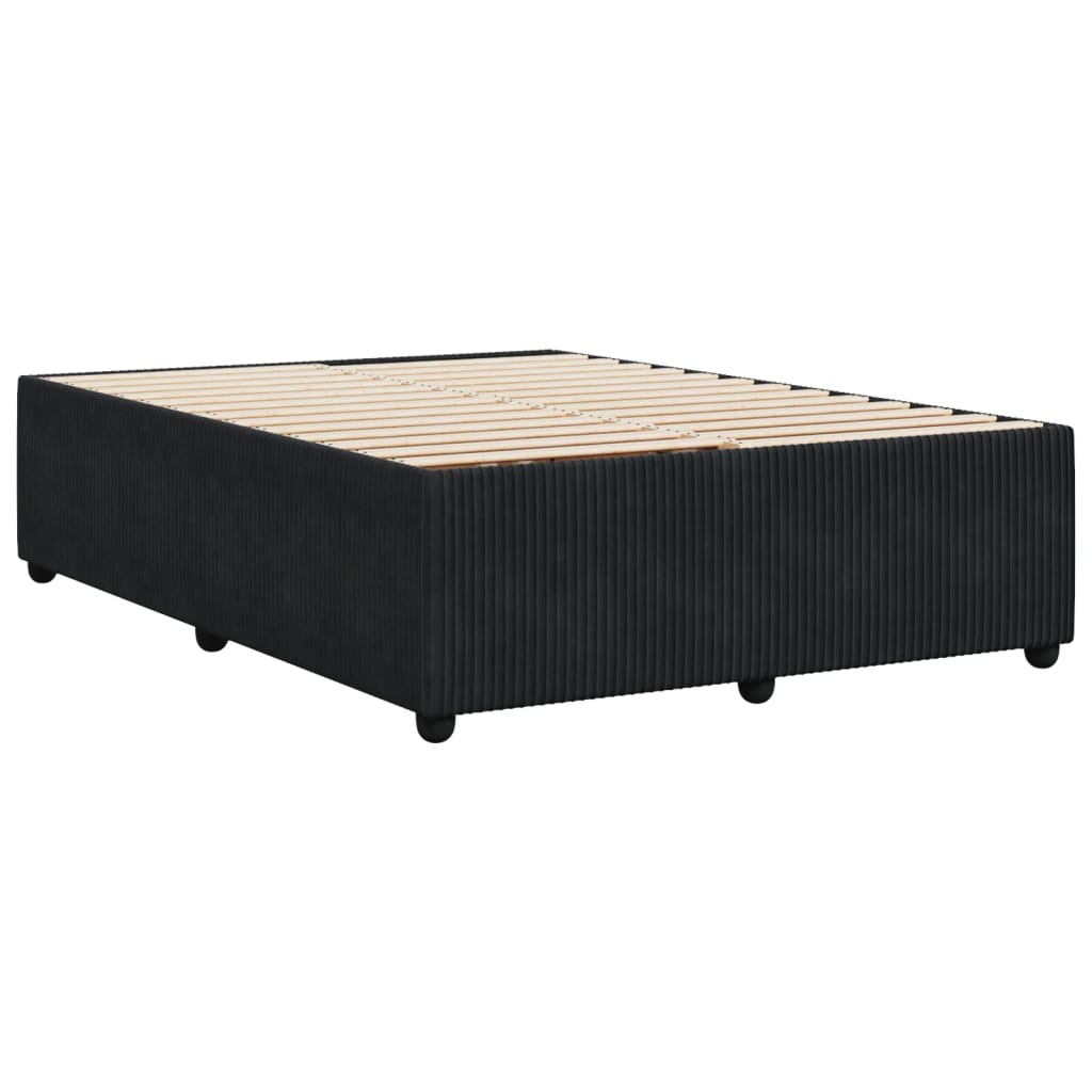 Bedframe zonder matras 140x190 cm fluweel zwart is nu te koop bij PeponiXL, paradijselijk wonen!
