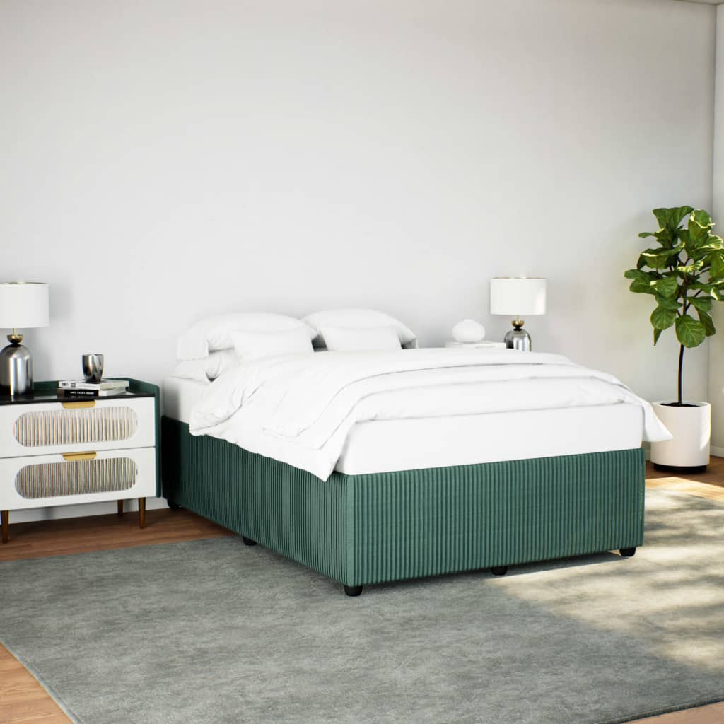 Bedframe zonder matras 140x190 cm fluweel donkergroen is nu te koop bij PeponiXL, paradijselijk wonen!
