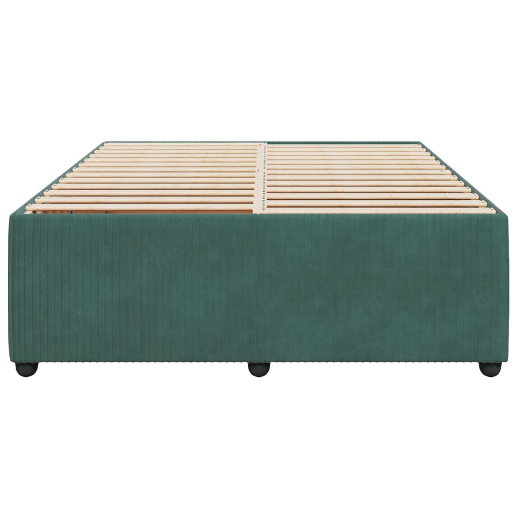 Bedframe zonder matras 140x190 cm fluweel donkergroen is nu te koop bij PeponiXL, paradijselijk wonen!