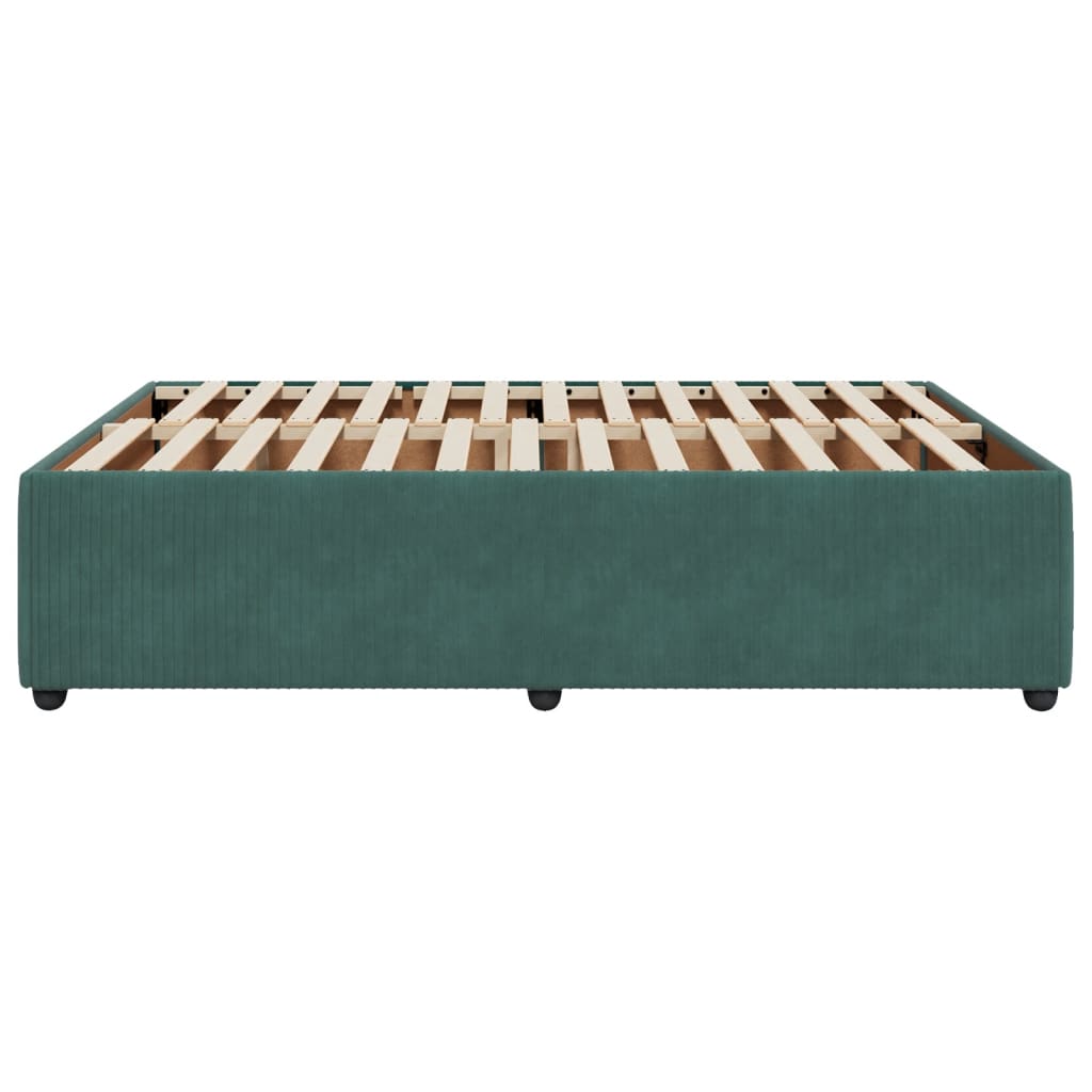 Bedframe zonder matras 140x190 cm fluweel donkergroen is nu te koop bij PeponiXL, paradijselijk wonen!