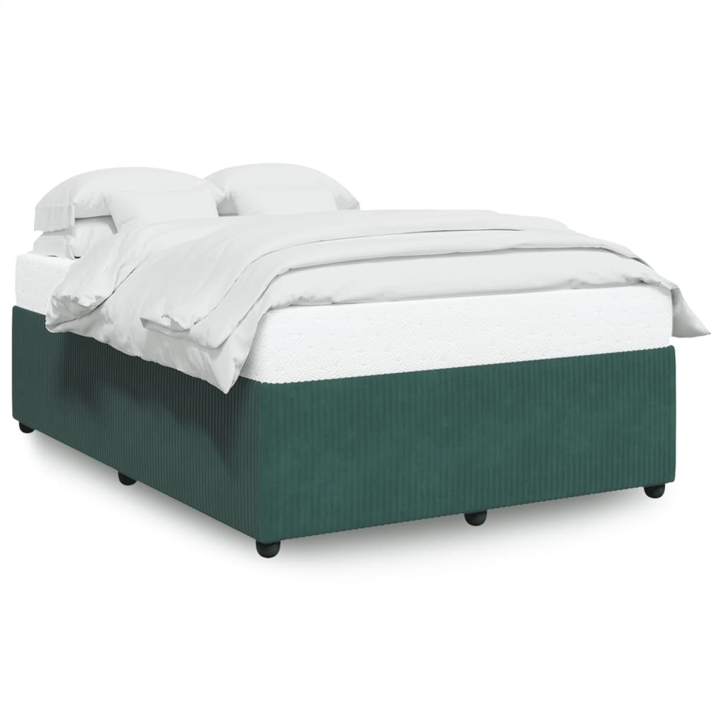 Bedframe zonder matras 140x190 cm fluweel donkergroen is nu te koop bij PeponiXL, paradijselijk wonen!