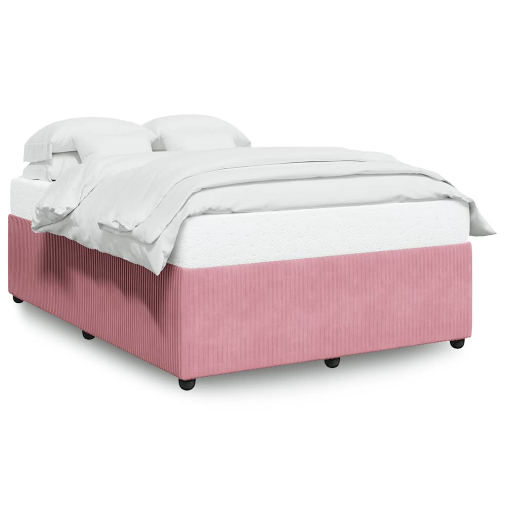 Bedframe fluweel roze 140x190 cm is nu te koop bij PeponiXL, paradijselijk wonen!