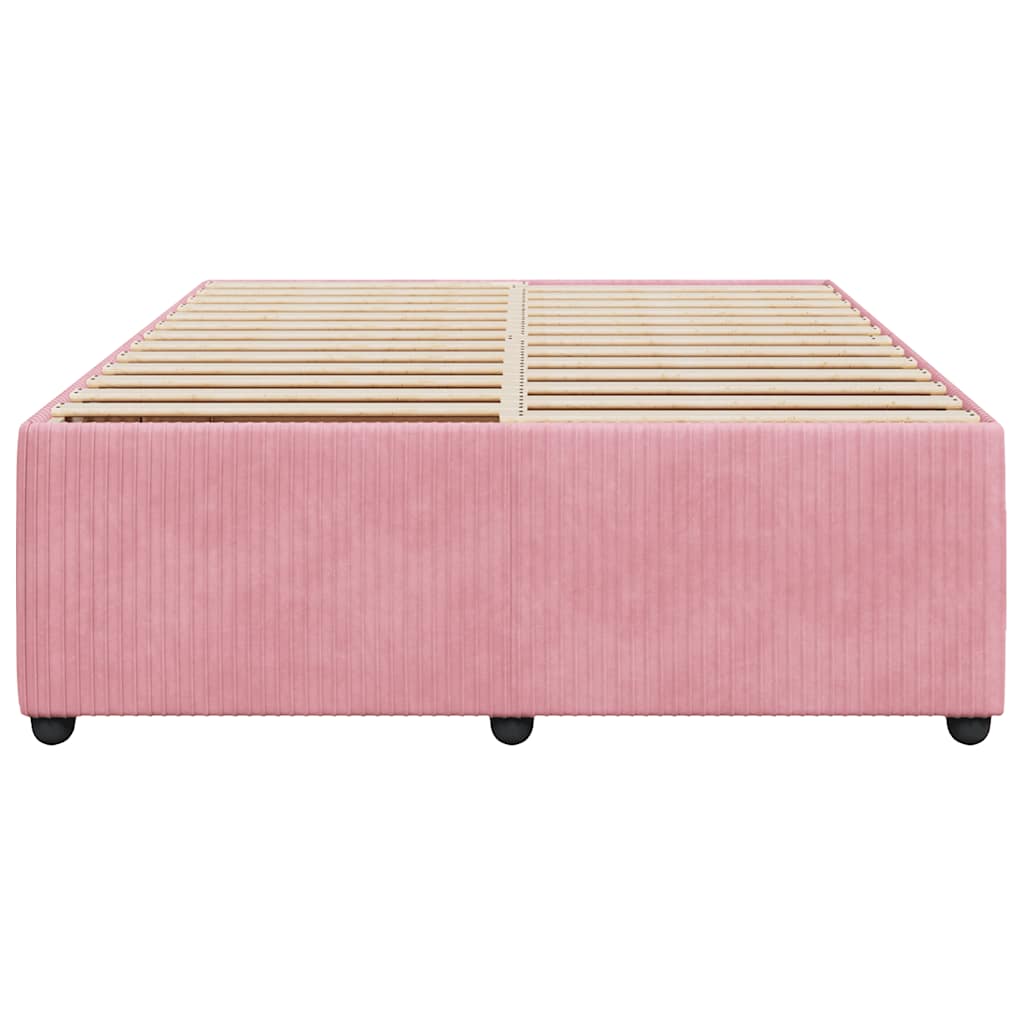Bedframe fluweel roze 140x190 cm is nu te koop bij PeponiXL, paradijselijk wonen!