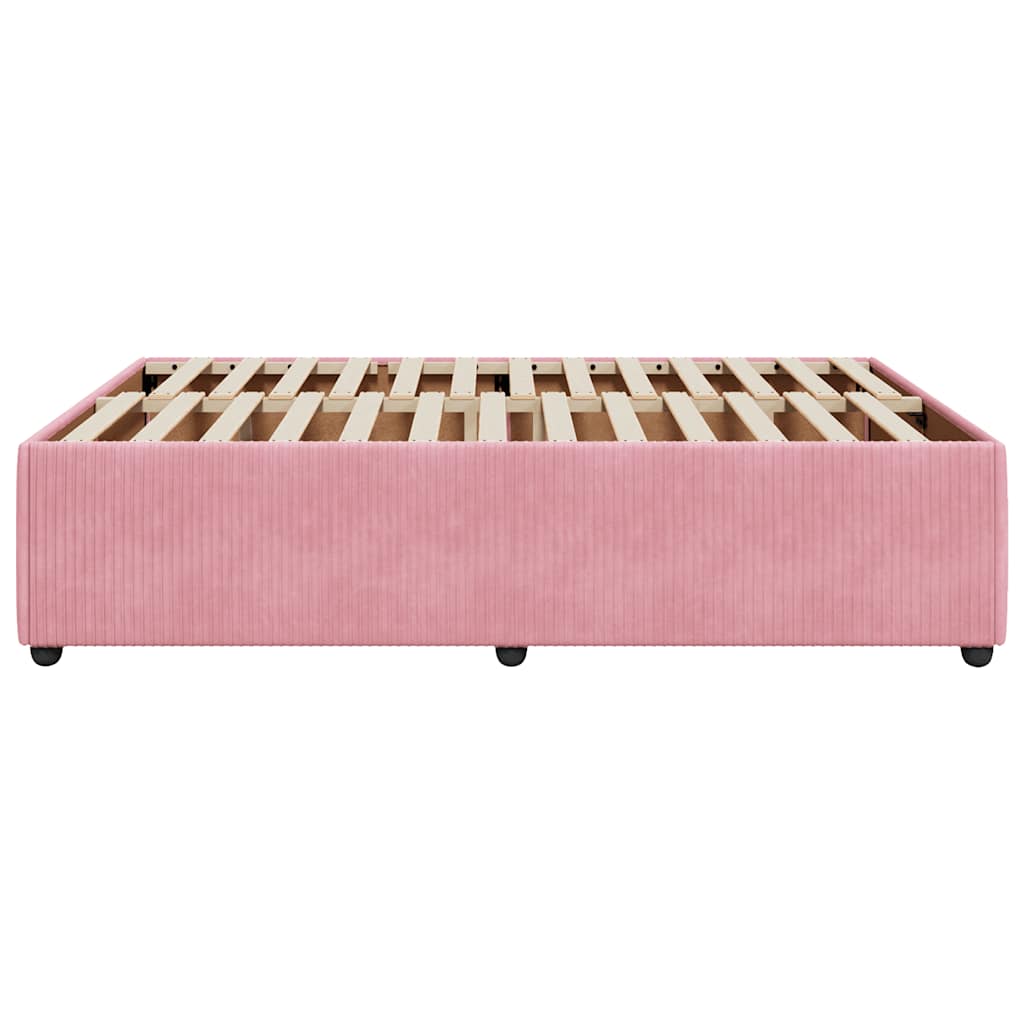 Bedframe fluweel roze 140x190 cm is nu te koop bij PeponiXL, paradijselijk wonen!